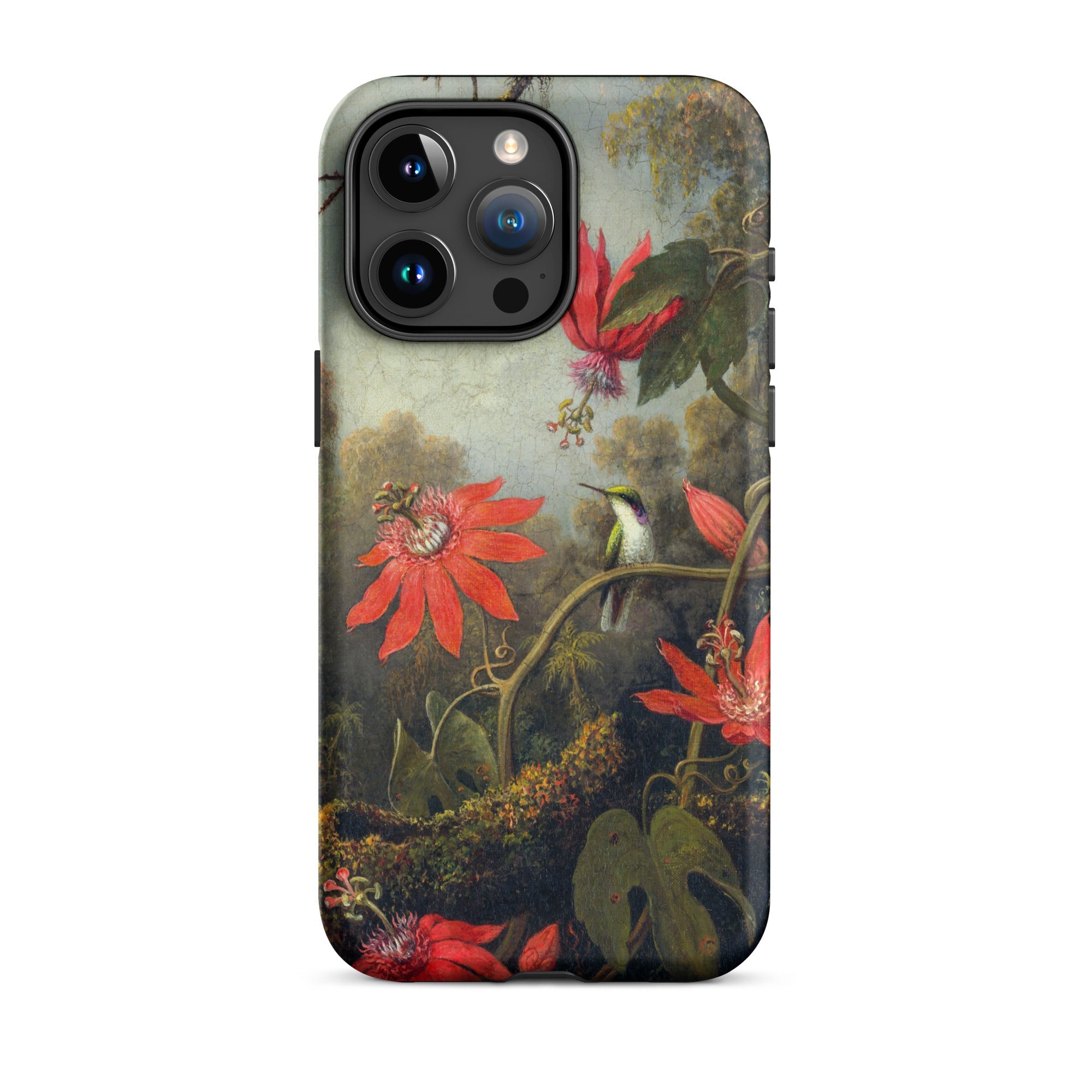 Hummingbird and Passionflowers - Martin Johnson Heade Iphone Case, 15 Pro Max / Matte, Hummingbird Passionflower Phone Case