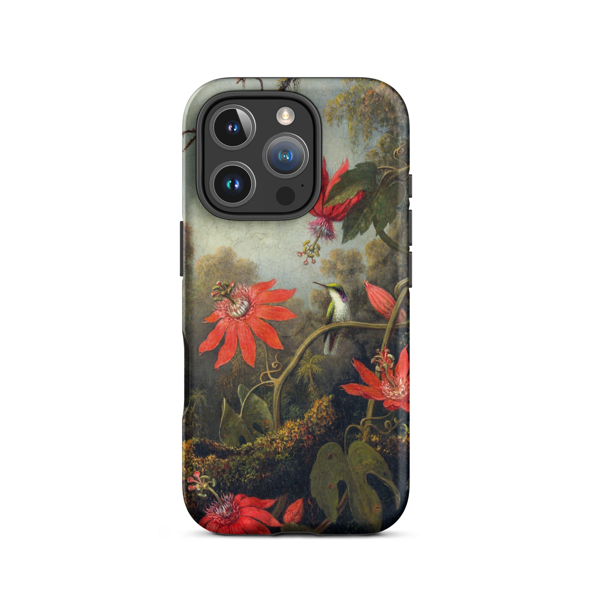 Hummingbird and Passionflowers - Martin Johnson Heade Iphone Case, 16 Pro / Matte, Hummingbird Passionflower Phone Case