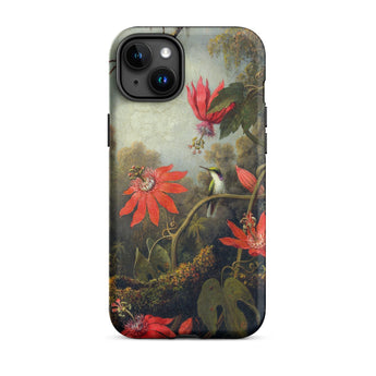 Hummingbird and Passionflowers - Martin Johnson Heade Phone Case Iphone 15 Plus / Matte Hummingbird Passionflower Phone Case Martin Johnson