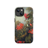 Hummingbird and Passionflowers - Martin Johnson Heade Phone Case Iphone 14 / Matte Hummingbird Passionflower Phone Case Martin Johnson
