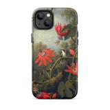 Hummingbird and Passionflowers - Martin Johnson Heade Phone Case Iphone 14 Plus / Matte Hummingbird Passionflower Phone Case Martin Johnson