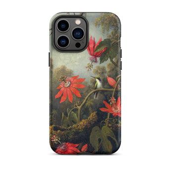 Hummingbird and Passionflowers - Martin Johnson Heade Phone Case Iphone 13 Pro Max / Matte Hummingbird Passionflower Phone Case Martin
