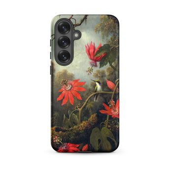 Hummingbird and Passionflowers - Martin Johnson Heade Phone Case Samsung Galaxy S25 Plus / Matte Phone Case Vibrant Botanical Illustration
