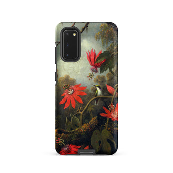 Hummingbird and Passionflowers - Martin Johnson Heade Samsung Case, Galaxy S20 / Matte, Smartphone Case Vibrant Botanical Illustration Red