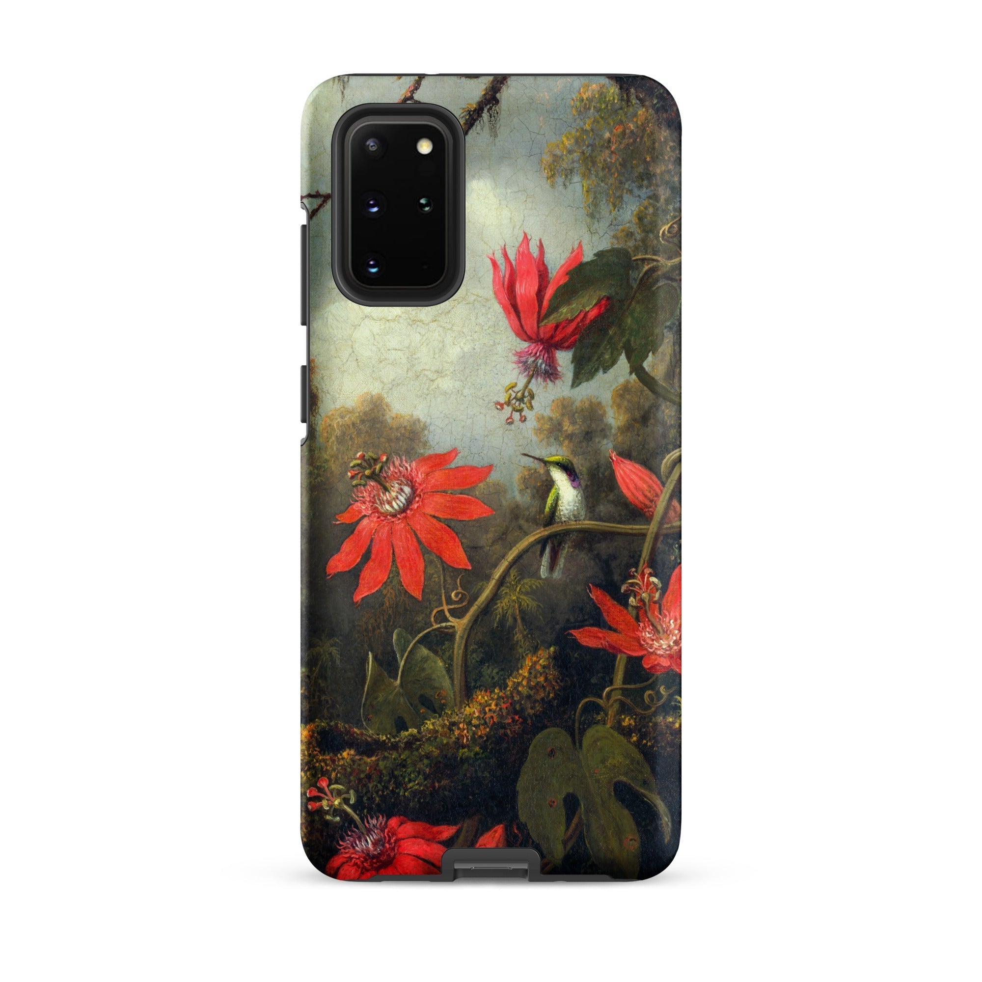 Hummingbird and Passionflowers - Martin Johnson Heade Samsung Case, Galaxy S20 Plus / Matte, Phone Case Vibrant Floral Hummingbird Design