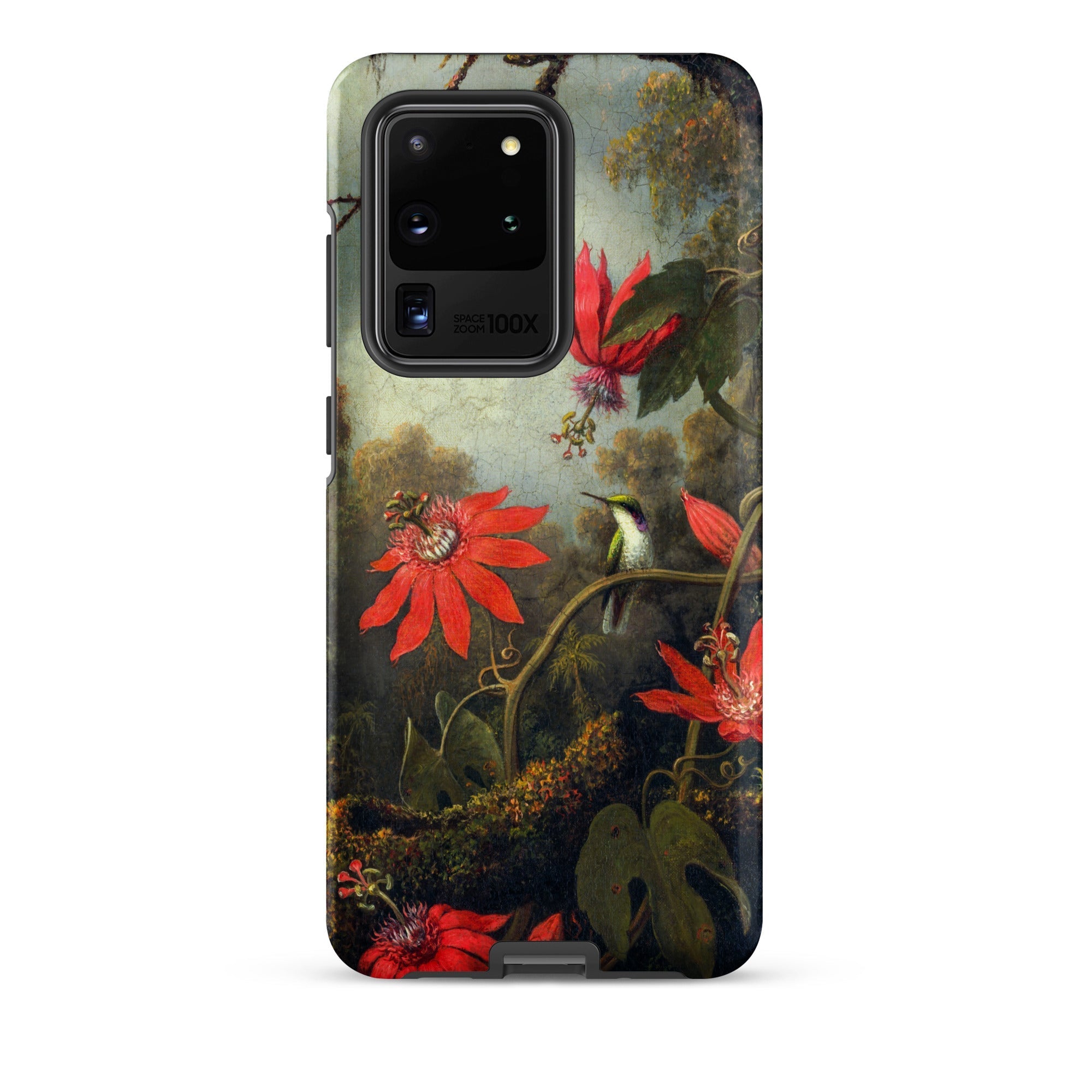 Hummingbird and Passionflowers - Martin Johnson Heade Samsung Case, Galaxy S20 Ultra / Matte, Smartphone Case Vibrant Floral Bird Motif
