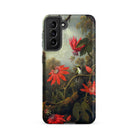 Hummingbird and Passionflowers - Martin Johnson Heade Samsung Case, Galaxy S21 Fe / Matte, Smartphone Case Vibrant Painting Red Flowers