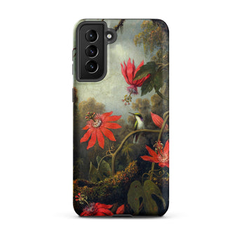 Hummingbird and Passionflowers - Martin Johnson Heade Samsung Case, Galaxy S21 Plus / Matte, Smartphone Case Vibrant Floral Hummingbird
