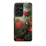 Hummingbird and Passionflowers - Martin Johnson Heade Samsung Case, Galaxy S21 Ultra / Matte, Smartphone Nature-themed Case Red Flowers