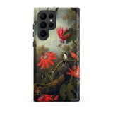 Hummingbird and Passionflowers - Martin Johnson Heade Samsung Case, Galaxy S22 Ultra / Matte, Phone Case Vibrant Floral Hummingbird Design