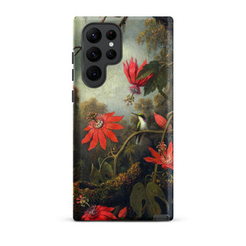 Hummingbird and Passionflowers - Martin Johnson Heade Samsung Case, Galaxy S22 Ultra / Matte, Phone Case Vibrant Floral Hummingbird Design