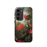 Hummingbird and Passionflowers - Martin Johnson Heade Samsung Case, Galaxy S23 / Matte, Smartphone Case Vibrant Nature Scene Red Flowers