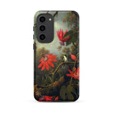 Hummingbird and Passionflowers - Martin Johnson Heade Samsung Case, Galaxy S23 Plus / Matte, Phone Case Vibrant Painting Red Passionflowers
