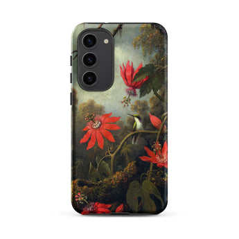 Hummingbird and Passionflowers - Martin Johnson Heade Samsung Case, Galaxy S23 Plus / Matte, Phone Case Vibrant Painting Red Passionflowers
