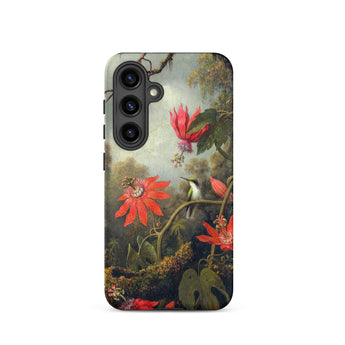 Hummingbird and Passionflowers - Martin Johnson Heade Samsung Case, Galaxy S24 / Matte, Smartphone Case Vibrant Floral Hummingbird Design