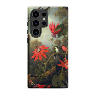 Hummingbird and Passionflowers - Martin Johnson Heade Samsung Case, Galaxy S24 Ultra / Matte, Smartphone Case Vibrant Nature-themed