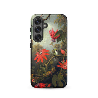 Hummingbird and Passionflowers - Martin Johnson Heade Samsung Case, Galaxy S25 / Matte, Smartphone Case Vibrant Painting Red Flowers