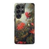 Hummingbird and Passionflowers - Martin Johnson Heade Samsung Case, Galaxy S25 Ultra / Matte, Smartphone Case Vibrant Nature Painting Red