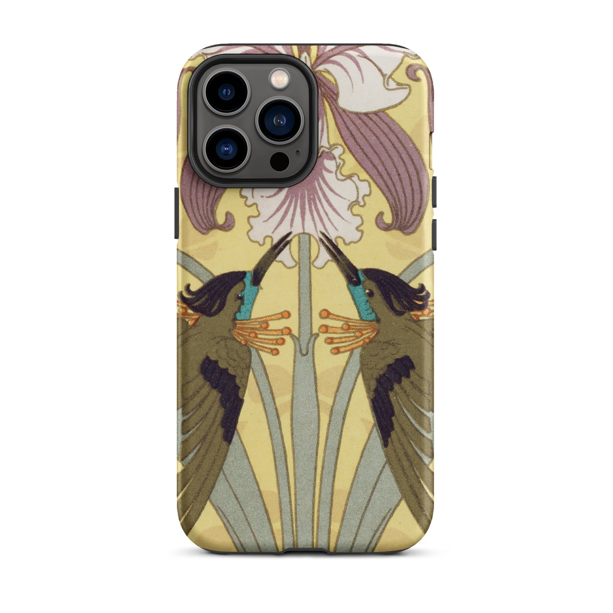 Hummingbirds and Orchids Maurice Pillard Verneuil Iphone Case, 13 Pro Max / Matte, Art Nouveau Bird Themed Phone Case