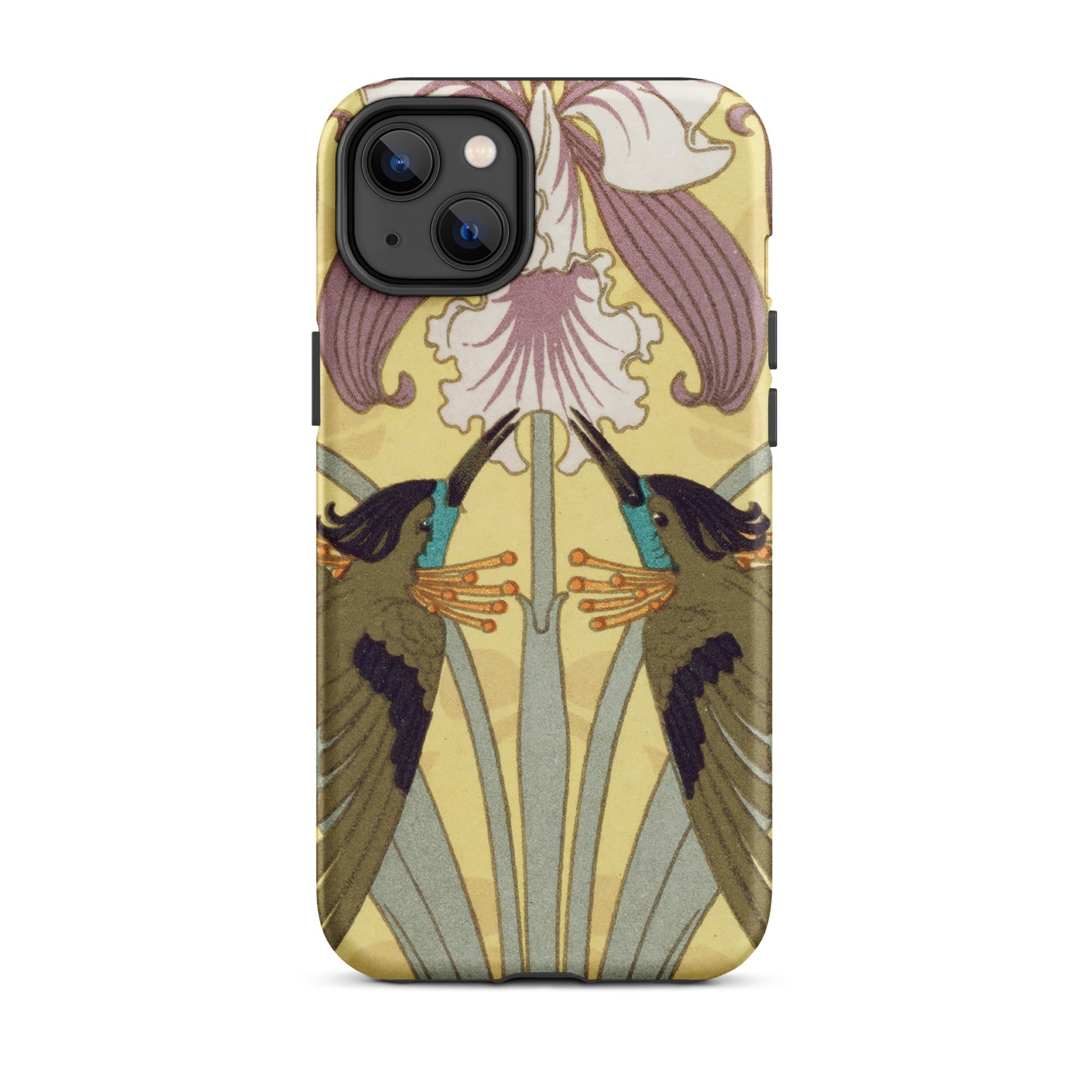 Hummingbirds and Orchids Maurice Pillard Verneuil Iphone Case, 14 Plus / Matte, Art Nouveau Style Phone Case