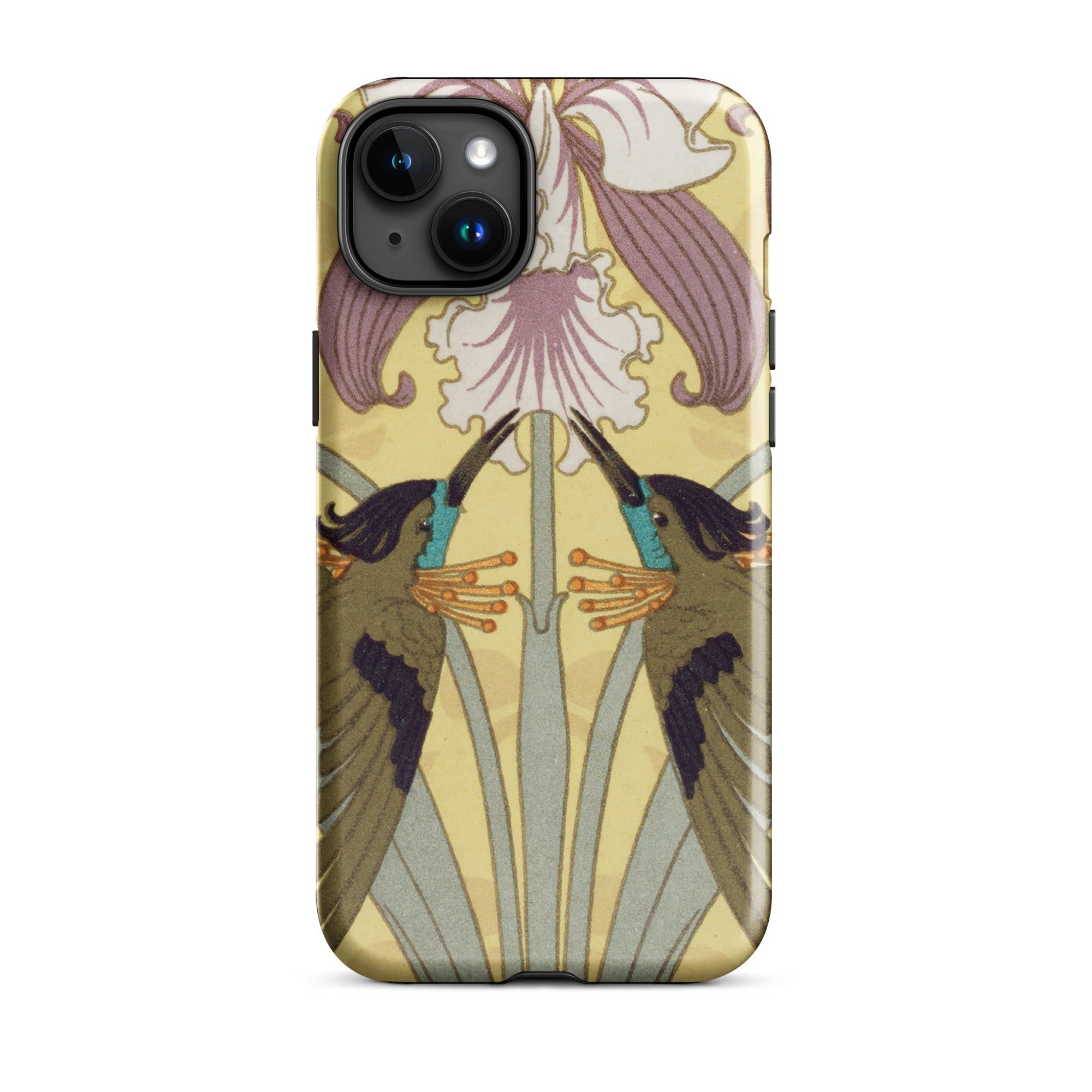 Hummingbirds and Orchids Maurice Pillard Verneuil Iphone Case, 15 Plus / Matte, Art Nouveau Phone Case