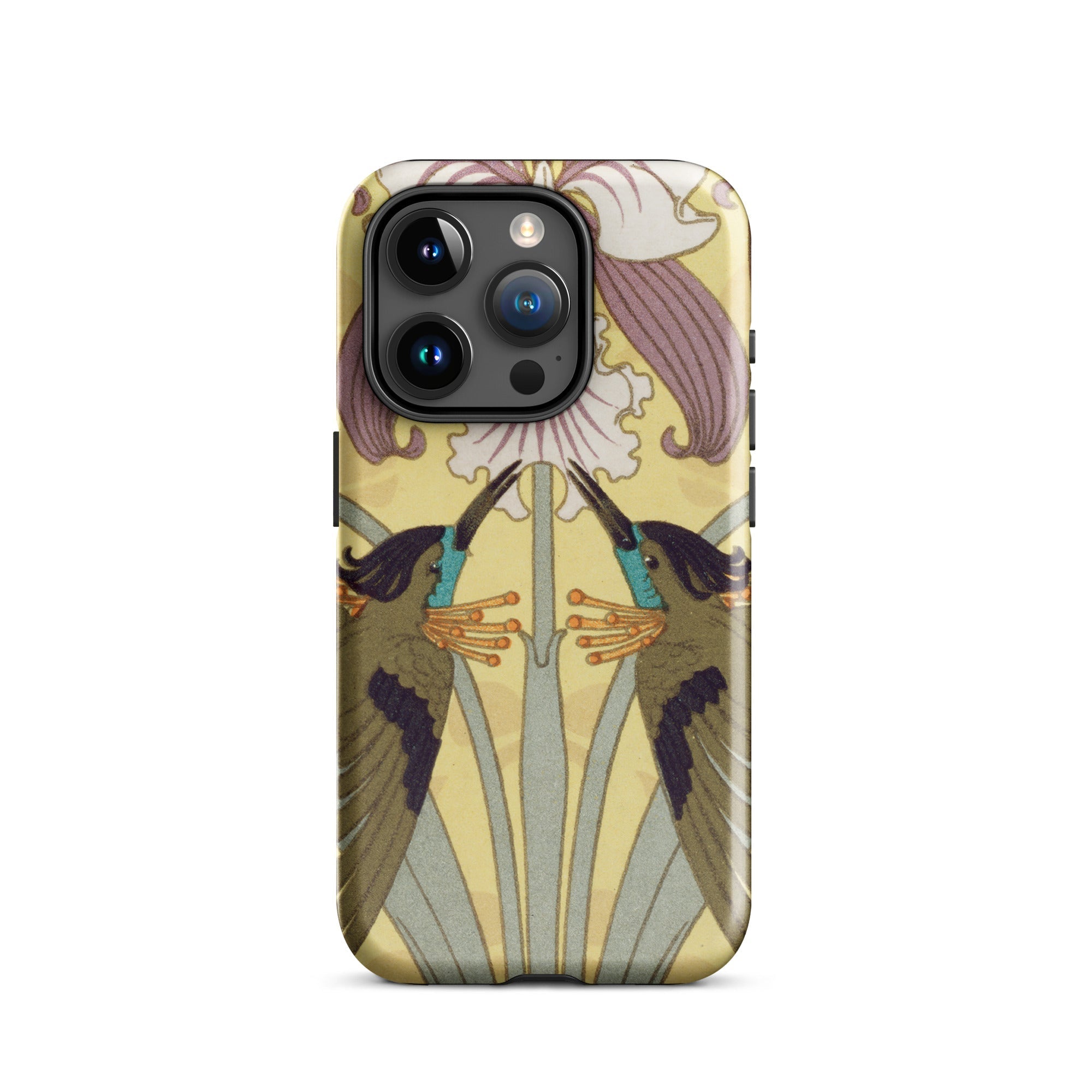 Hummingbirds and Orchids Maurice Pillard Verneuil Iphone Case, 15 Pro / Matte, Art Nouveau Phone Case