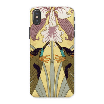 Hummingbirds and Orchids - Maurice Pillard Verneuil Iphone Case, x / Matte, Phone Case Art Nouveau-style Design Hummingbirds Orchid