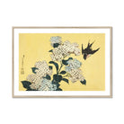 Hydrangea & Swallow - Hokusai Ukiyo-e Woodblock Art Print