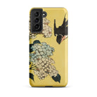 Hydrangea & Swallow Hokusai Woodblock Art Samsung Case, Galaxy S21 Plus / Matte, Yellow Smartphone Case Design Flowers Bird