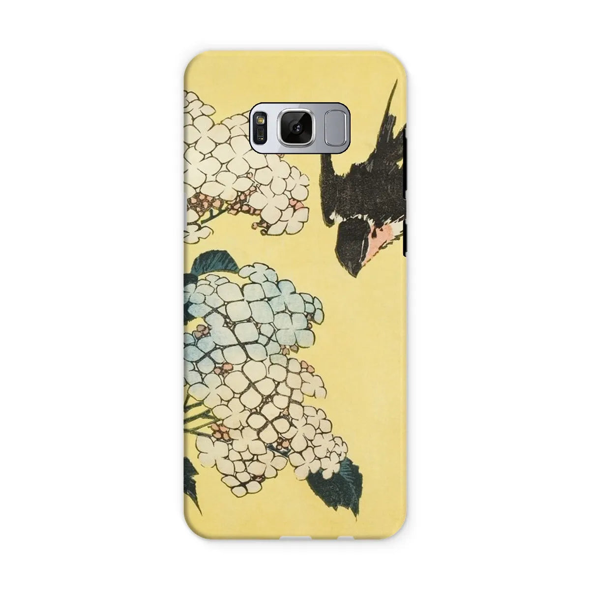 Hydrangea And Swallow - Japanese Art Phone Case - Hokusai - Samsung Galaxy S8 / Matte - Mobile Phone Cases - Aesthetic