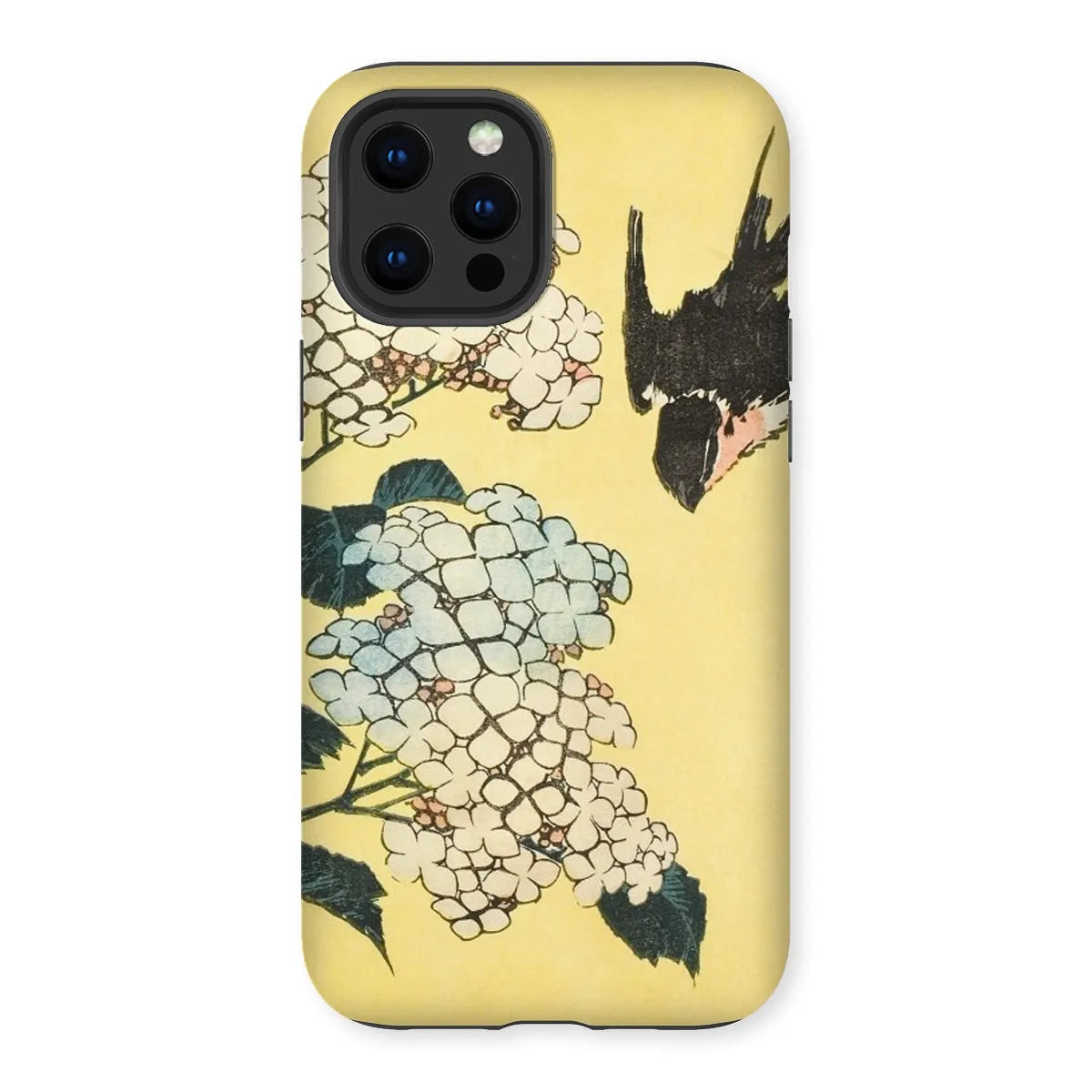Hydrangea And Swallow - Japanese Art Phone Case - Hokusai - Iphone 12 Pro Max / Matte - Mobile Phone Cases - Aesthetic