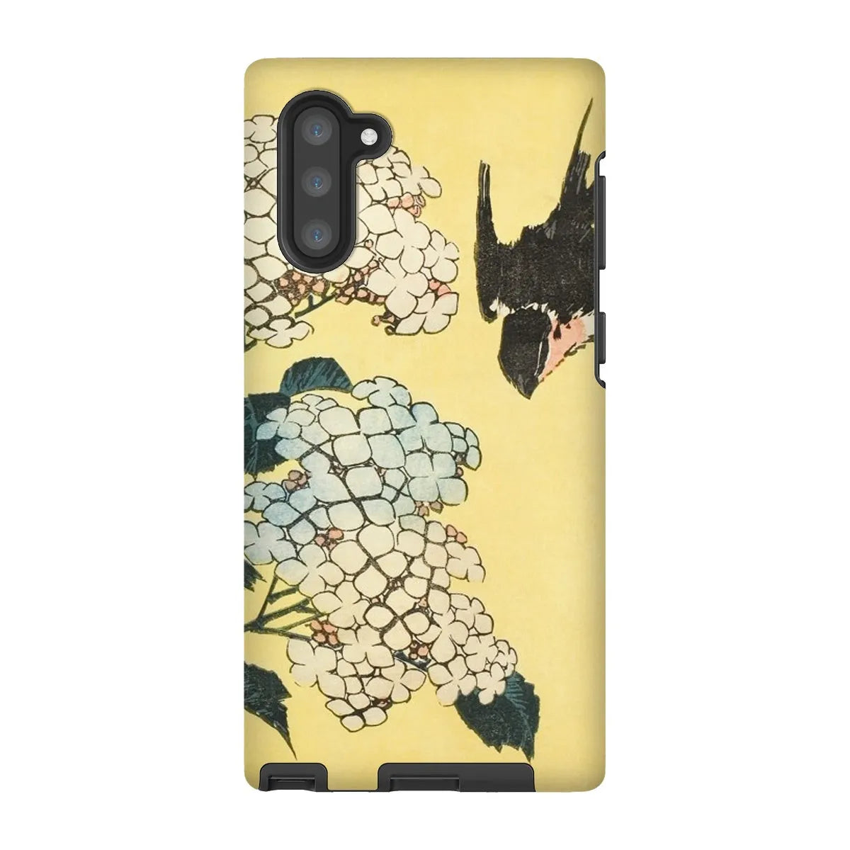 Hydrangea And Swallow - Japanese Art Phone Case - Hokusai - Samsung Galaxy Note 10 / Matte - Mobile Phone Cases
