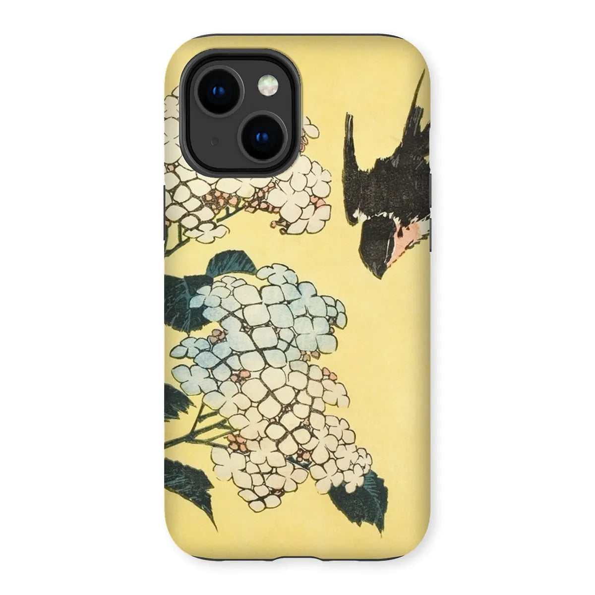 Hydrangea And Swallow - Japanese Art Phone Case - Hokusai - Iphone 14 Plus / Matte - Mobile Phone Cases - Aesthetic Art