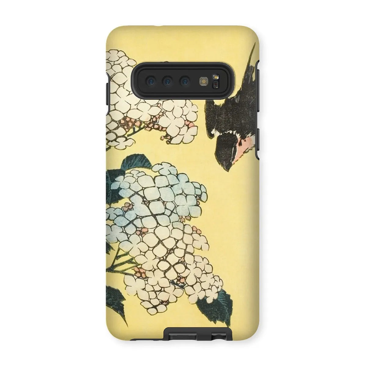 Hydrangea And Swallow - Japanese Art Phone Case - Hokusai - Samsung Galaxy S10 / Matte - Mobile Phone Cases - Aesthetic