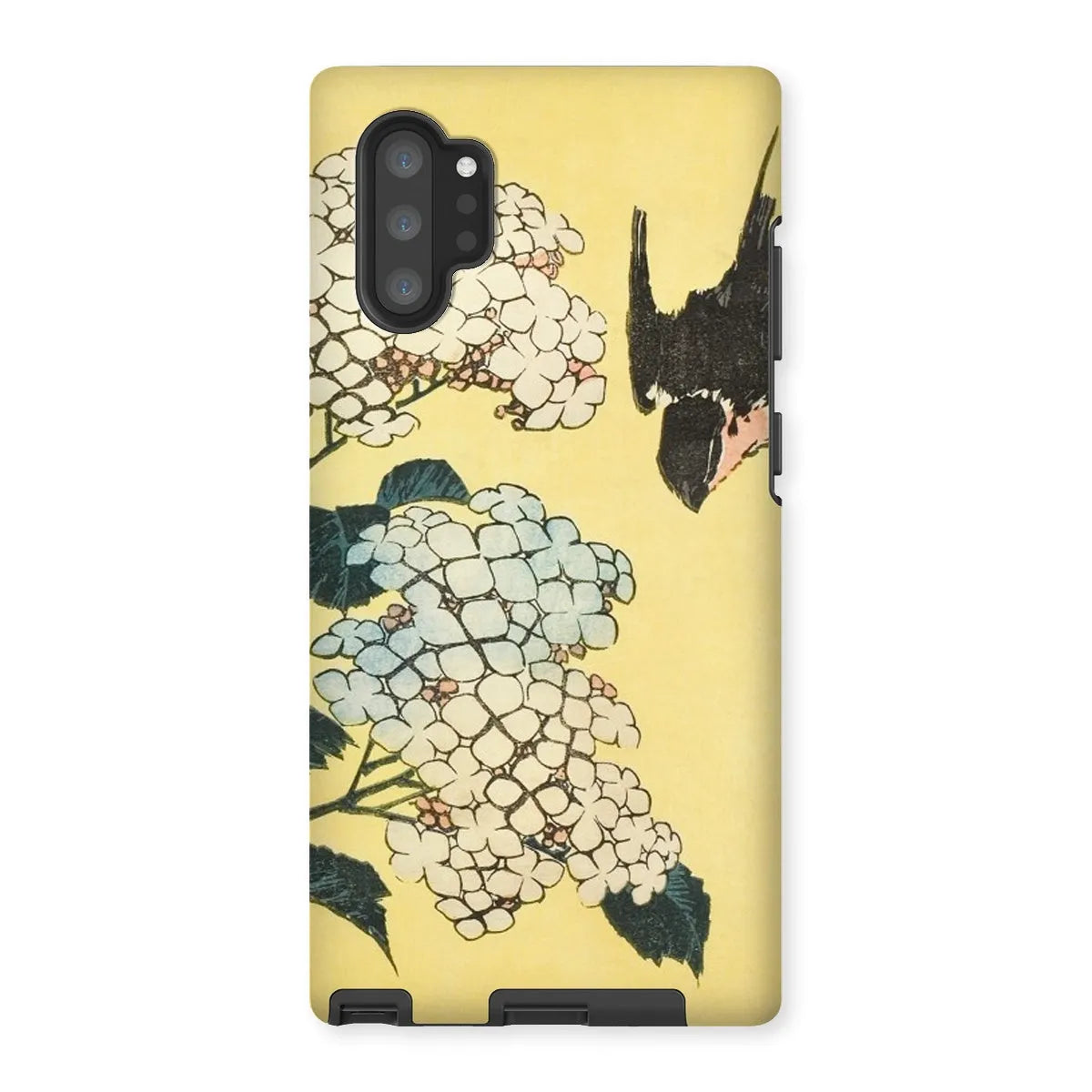 Hydrangea And Swallow - Japanese Art Phone Case - Hokusai - Samsung Galaxy Note 10p / Matte - Mobile Phone Cases