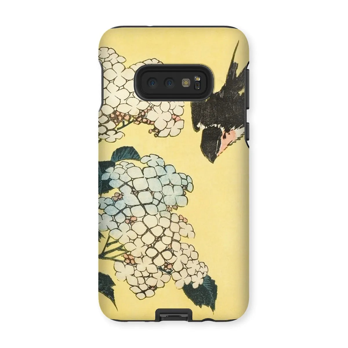 Hydrangea And Swallow - Japanese Art Phone Case - Hokusai - Samsung Galaxy S10e / Matte - Mobile Phone Cases
