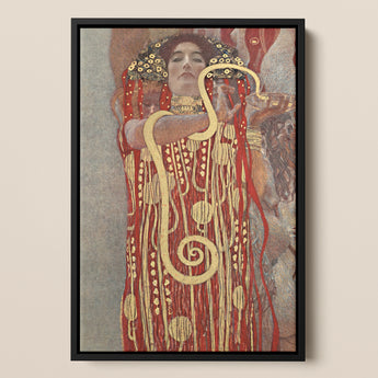 Hygieia - Gustav Klimt Ancient Goddess Art Print / Canvas, 12x18’’ / 31x46cm / Black Frame, Posters Prints & Visual Artwork, Toby Leon