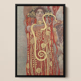 Hygieia - Gustav Klimt Ancient Goddess Art Print / Canvas Framed Reproduction Gustav Klimt’s ?The Kiss” Woman Ornate Hygieia, Medicine C