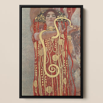 Hygieia - Gustav Klimt Ancient Goddess Art Print / Canvas Framed Reproduction Gustav Klimt’s ?The Kiss” Woman Ornate Hygieia, Medicine C