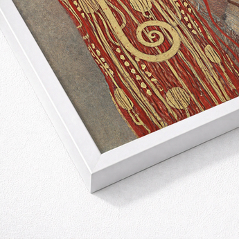 Framed Art Print Vibrant Red Gold Abstract Design Gustav Klimt’s Hygieia, Medicine Ceiling Painting, Greek Goddess