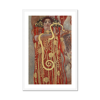 Hygieia - Gustav Klimt Ancient Goddess Art Print, Framed Painting Woman Golden Snake