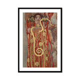 Hygieia - Gustav Klimt Ancient Goddess Art Print, Framed Painting Woman Golden Snake