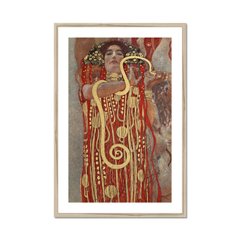 Hygieia - Gustav Klimt Ancient Goddess Art Print, Framed Painting Woman Golden Snake