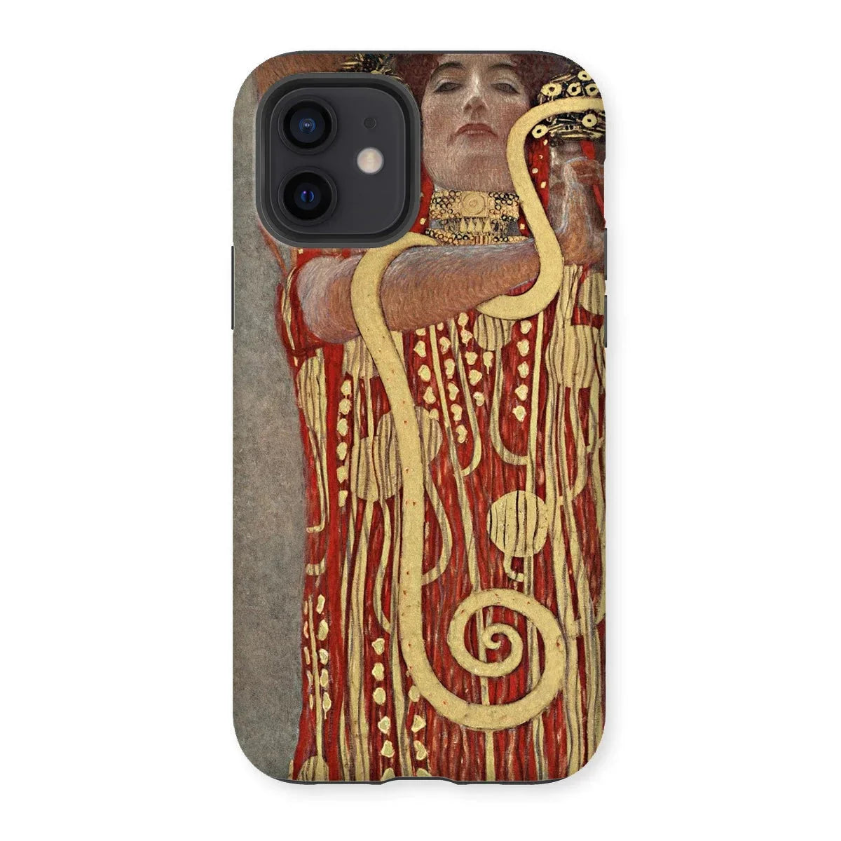 Hygieia - Gustav Klimt Greek Goddess Iphone Case, 12 / Matte, Phone Case Art Nouveau-style Painting Figure Ornate Red