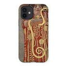 Hygieia - Gustav Klimt Greek Goddess Iphone Case, 12 / Matte, Phone Case Art Nouveau-style Painting Figure Ornate Red