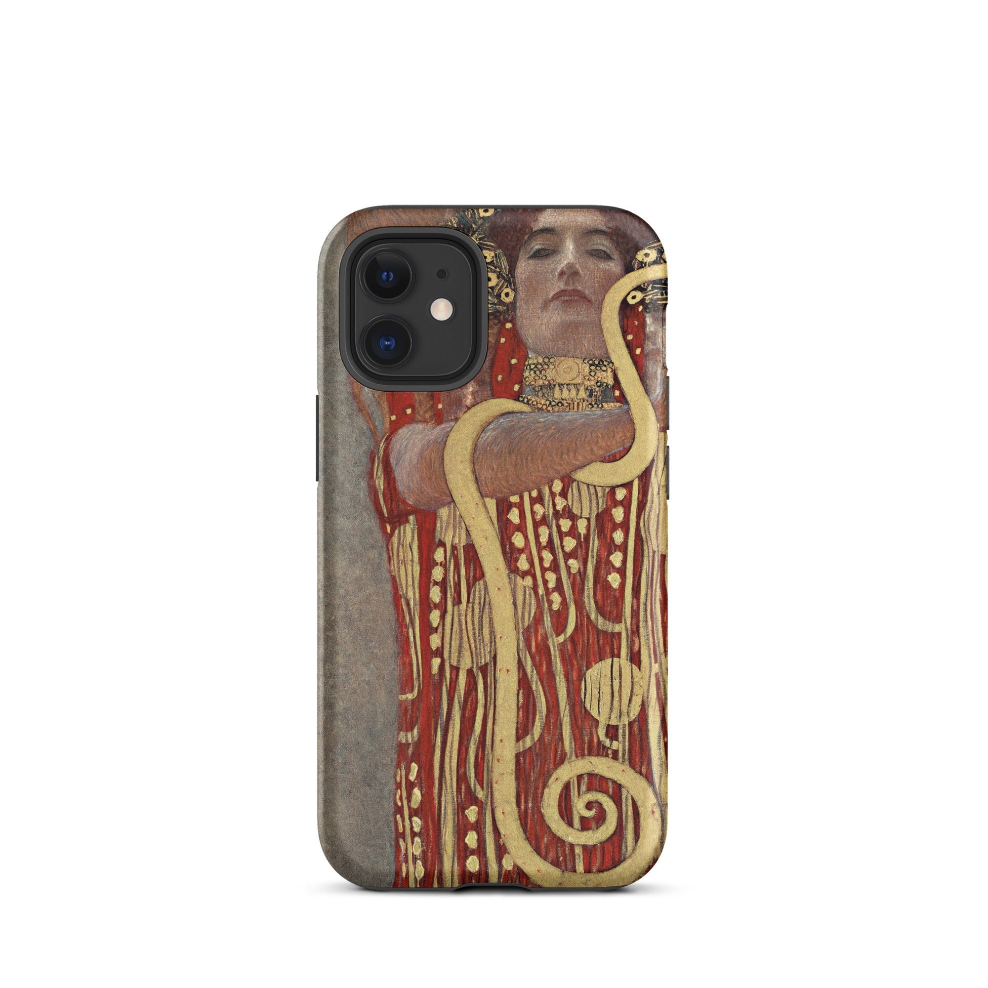 Hygieia Gustav Klimt Greek Goddess Iphone Case, 12 Mini / Matte, Phone Case Painting Woman Golden Snake