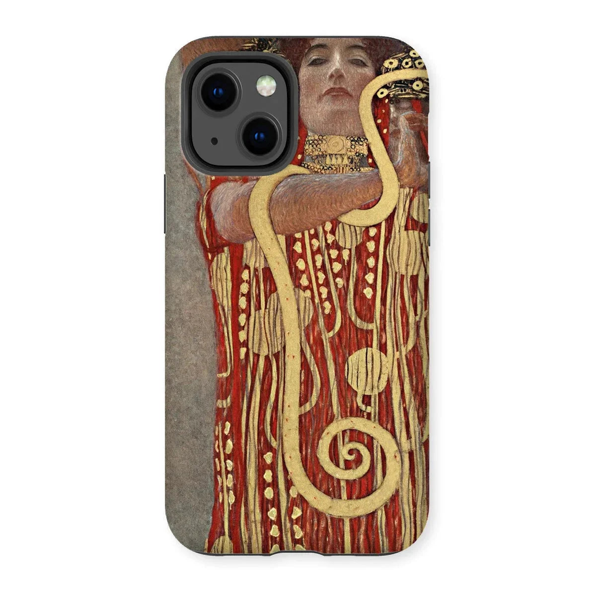 Hygieia - Gustav Klimt Greek Goddess Iphone Case, 13 / Matte, Phone Case Art Nouveau-style Painting Figure Ornate Red