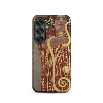 Hygieia - Gustav Klimt Greek Goddess Phone Case Samsung Galaxy S25 / Matte Red Gold Art Nouveau Phone Case Woman Ornate Gustav Klimt