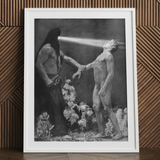 Hypnosis - Sascha Schneider Art Print / Canvas, Hypnotist Exudes Sculptural, Sascha Schneider Art Print, Invisible Current,