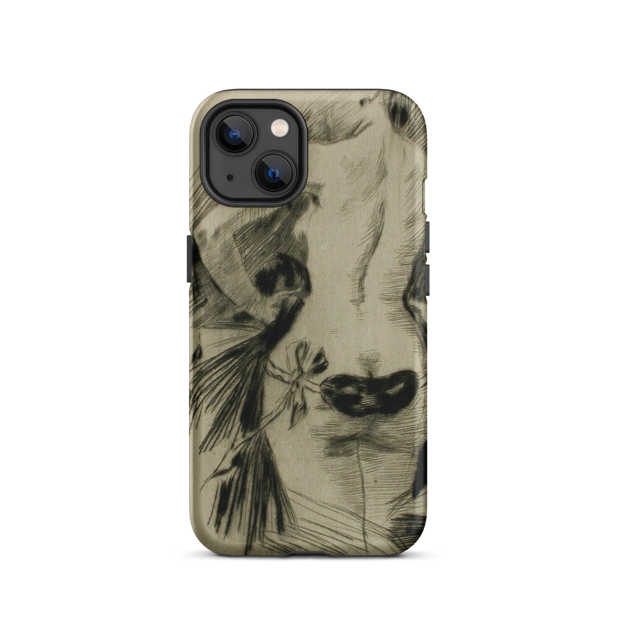 Hypocrisy - Felicien Rops Erotic Satire Iphone Case, 13 / Matte, Beige Phone Case Sketch Design